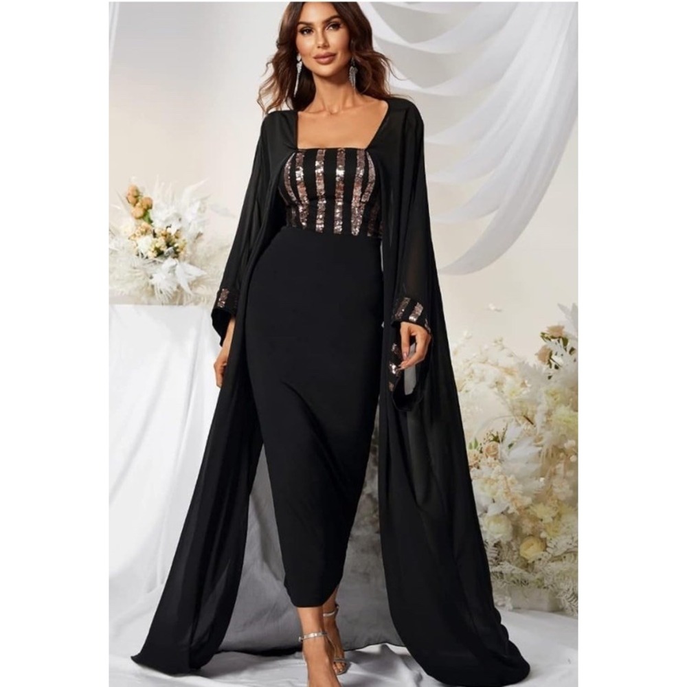 New Giffniseti Cloak Party Dress Size Medium Witchy Whimsigoth Fairy Sequins M - Picture 9 of 11